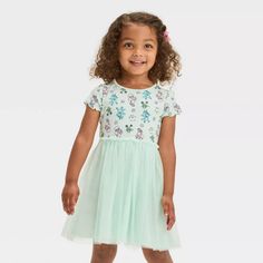 Toddler Girls' Bluey Soft Tulle Dress - 3t : Target Knee Length Tulle Skirt, Mint Green Background, Girls Tulle Dress, Princess Kids, Light Mint Green, Soft Tulle, Toddler Girl Outfits, Green Background, Trending Dresses