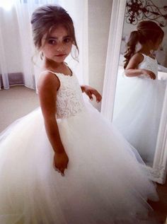 Gaun Tulle, Ivory Ball Gown, Girls Dresses Online, Flower Girl Dress Lace