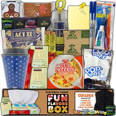 an assortment of snacks, condiments, and other items are displayed in this collage