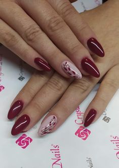 Copper Nails Designs, Maroon Nail Designs, Burgundy Acrylic Nails, Wine Nails, Maroon Nails, Wow Nails, Manicure Nail Designs, Pretty Nail Art Designs