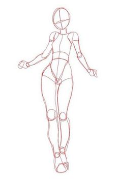 a drawing of a woman's body and legs with the outlines on it