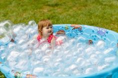 Bubble Ball Pit  Filled with bubbles that don’t pop (clear beach balls), this ball pit had kids crawling in and out for a bucket load of fun... Brunch Birthday Party Ideas, Brunch Birthday Party, Bubble Birthday Parties, Bubble Guppies Birthday Party, Bubble Guppies Party, Bubble Birthday, Bubble Guppies Birthday, Beach Birthday Party, Bubble Party