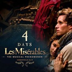 the movie poster for 4 days les miserableables, with two people hugging each other