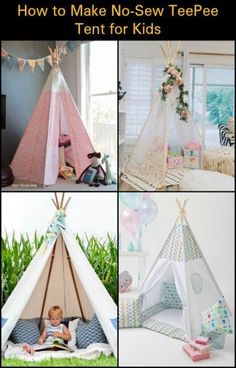 how to make no sew teepeee tent for kids