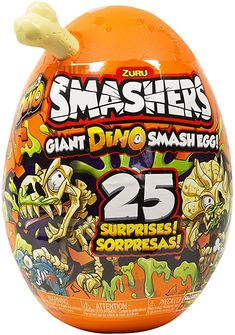 an orange easter egg with the word smashers on it's front and side