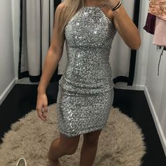 Silver Sequin Jovani Short Dress Size 00, But Fits Like A 2! Style: Jvn1112 Jovani Homecoming Dresses, Dresses Silver, Silver Shorts, Jovani Dresses, Silver Sequin, Homecoming Dress, Short Dress, Homecoming Dresses, Homecoming