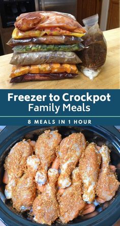 freezer to crockpot family meals in the slow cooker