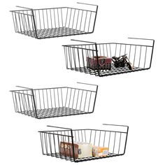 Store Categories Store Categories Luggage Set Tools Storage Racks Lights Outdoors Other   Details [Cost-effective Basket Set] 4 under shelf baskets can be used in different places at the same time, you can store dishes, snacks, vegetables, fruits, books, clothes, etc. to meet your daily storage needs. [Add Additional Storage] Hanging basket can effectively use the free space, increase additional storage space in your house, and reduce the problem of low household storage space utilization. [Multifunctional Storage Rack] The under shelf wire basket can be installed on any shelf in your house, can be hung in the kitchen, wardrobe, freezer, pantry, laundry room, under the table, to meet your storage needs. [Sturdy and Durable] The gradually narrow open wire basket easy to reach the item, obli Shelf Storage Baskets, Pantry Rack, Under Shelf Storage, Wire Storage Shelves, Under Shelf Basket, Kitchen Pantry Cabinet, Pantry Room, Shelf Baskets Storage, Pantry Cupboard