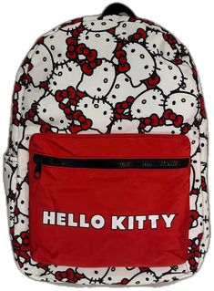 White Hello Kitty School Backpack, Casual Hello Kitty Print Backpack For Back To School, Casual Hello Kitty Backpack For Back To School, Hello Kitty White Backpack For School, White Hello Kitty Print Backpack, Hello Kitty Suitcase, Cute Sling Bag, Hello Kitty School, Girls Luggage