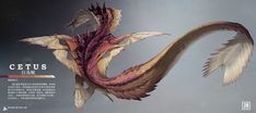 an image of a dragon with wings flying through the air