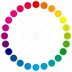 an image of a rainbow wheel with dots in the middle and one circle at the center