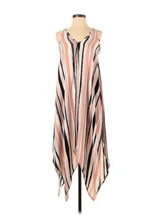 Bar III Casual Dress Size: 2X-Small Tan Dresses - used. 100% POLYESTER, V Neck, Stripes, High Low, Sleeveless | Bar III Casual Dress: Tan Stripes Dresses - Used - Size 2X-Small Tan Dresses, Striped Dress, Casual Dresses For Women, High Low, Casual Dress, Casual Dresses, Women Handbags, Stripes, V Neck