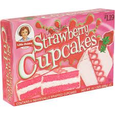 strawberry cupcakes in a box on a white background