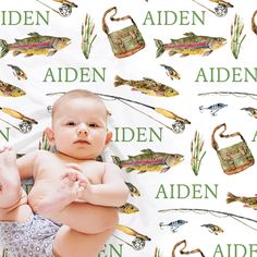 Personalized fishing baby girl or boy name blanket with watercolor fish fishing pole and lures, makes a great fisherman baby gift. Modern Beautiful blankets are soft, durable and beautifully made. A personalized custom blanket makes a great make a perfect baby shower or newborn gift or a great addition to your little ones nursery. 𝐒𝐈𝐙𝐄𝐒 𝐀𝐕𝐀𝐈𝐋𝐀𝐁𝐋𝐄 ------------------------------------------ * 30x40 inch - great for babies and toddlers * 50x60 inch - great toddler size or throw blanke Baby Fish, Boy Fishing, Watercolor Fish, Fishing Pole, Perfect Baby Shower, Personalized Baby Blankets, Fishing Gifts, Beautiful Blankets, Customized Blankets