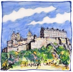 a drawing of edinburgh castle in scotland