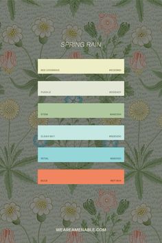 a screen shot of the spring rain wallpapers in pastel colors and flowers