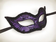 Black And Purple Masquerade Mask, Purple Halloween Mask And Prosthetics, Purple Mask For Costume Party, Purple Halloween Masquerade Masks And Prosthetics, Purple Masks And Prosthetics For Halloween Masquerade, Purple Masquerade Mask For Carnival And Halloween, Purple Eye Mask For Costume Party, Purple Masquerade Mask For Carnival, Fitted Masquerade Mask For Mardi Gras