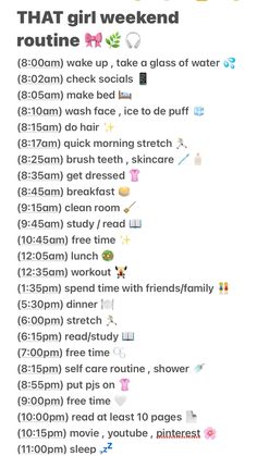 #thatgirlweekendroutune#thatgirlfeed#aesthetic #routine my perfect routine Daily Routine Kids, Weekend Routine, Morning Routines List, Aesthetic Routine, Perfect Routine, Morning Routine Productive, Daily Routine Planner