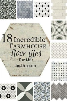 18 Incredible farmhouse floor tiles for the bathroom! Oh my! If I could have all these in my home I would! #TwelveOnMain #homedecor #farmhousestyle #flooring #tiles Farmhouse Floor Tiles, Flooring Bathroom, Trendy Farmhouse, Farmhouse Flooring, Room Tiles, Bathroom Redo, Trendy Bathroom, Bathroom Tiles, Bathroom Floor Tiles