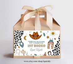 a brown paper bag with a cowboy theme on it