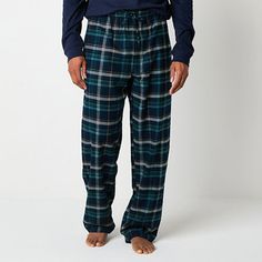 Cozy up in these St. John's Bay men's plaid pajama pants when lounging at home or going to bed. Made from 100% cotton for a soft and breathable feel, they feature an elastic-drawstring waistband, a button-fly, and two side slip pockets for added convenience. Pair them with your favorite sleep shirt. Features: Button FlyClosure Type: Full Elastic, DrawstringPockets: 2 Side Slip PocketsApparel Length: 44.5 InchesFiber Content: 100% CottonFabric Description: Woven, FlannelInseam: 31 InCare: Machine Wash, Tumble DryCountry of Origin: Imported Plaid Sleepwear With Relaxed Fit Long Pants, Mens Flannel Pajamas, Mens Pajama Pants, Plaid Pajama Pants, Flannel Pajama Pants, Plaid Pajamas, Mens Flannel, Sleep Shirt, Mens Plaid