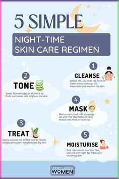 Simple Night Skin Care Routine, Night Time Skin Care Routine For Black Women, Night Time Facial Routine Skin Care, Night Face Routine, Night Face Mask, Workout Stretches, Massage Routine, Apply Coconut Oil, Night Skincare