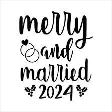 merry and married sign in black ink