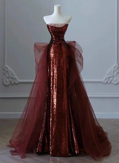 Wine Red Sequins and Tulle Long Party Dress, Wine Red Evening Dress Prom Dress Wine Red Gown, Classy Evening Gowns, Party Dress Classy, Off Shoulder Evening Dress, Junior Prom, 파티 드레스