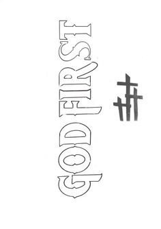 an image of the word good written in black ink on a white background with two crosses