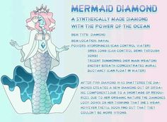 an image of a mermaid with the words mermaid diamond on it's back side