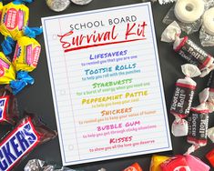 back - to - school survival kit with candy and sweets