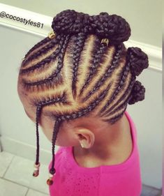 Easy Cornrows, African Hairstyles For Kids, Fulani Cornrows, Kids Natural Hair, Hair Styles Easy, Natural Hairstyles For Kids, Girls Natural Hairstyles