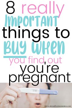 a woman brushing her teeth with the words 8 really important things to buy when you're pregnant