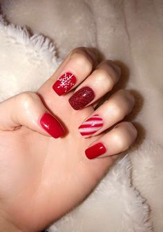 Square Christmas Nails, Pretty Christmas Nails, Christmas Nails Short, Christmas Nails Diy, Dream Items, Short Fake Nails, Amazon Beauty