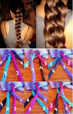 Trenza Four Strand Braids, 4 Strand Braids, Types Of Hair, Strand Braid, Hair Designs, Hair Day, Pretty Hairstyles