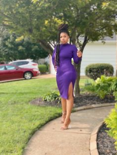 Prefect for fall!! This dress is super soft and stretchy. One side split. 78% Polyester 18% Rayon 4% Spandex Spring Stretch Bodycon Dress With Side Slits, Purple Stretch Midi Bodycon Dress, Long Sleeve Stretch Bodycon Dress With Side Slits, Stretch Midi Length Bodycon Dress With Side Slits, Stretch Bodycon Midi Dress With Side Slits, Stretch Long Sleeve Bodycon Dress With Side Slits, Stretch Bodycon Dress With Side Slits, Midi Length, Stretch Bodycon Dress With Side Slits And Long Sleeves, Stretch Knee-length Bodycon Dress With Side Slits