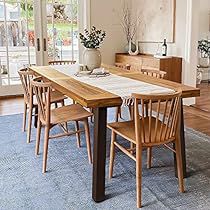 a dining room table and chairs in front of a sliding glass door