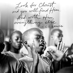 two young boys with their hands up in front of them and the words god for christ and you will find him