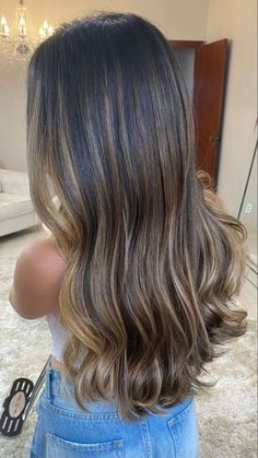 Brown Hair With Hidden Highlights, Light Caramel Highlights On Black Hair, Long Layered Hair Extensions, Highlights For Asian Hair, Caramel Babylights On Dark Hair, Blonde Babylights On Dark Hair, Blonde Babylights On Brown Hair, Asian Hair Highlights Balayage, Asian Blonde Highlights