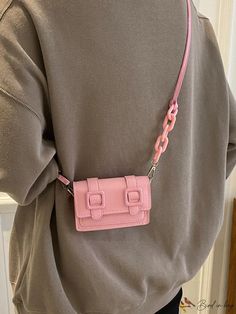 BirdinBag - Compact Square Flap Bag Shein Style, Bag Bag, Square Bag, Flap Bag, Bags Women, Fashion News, Pu Leather, Crossbody Bag, Buckle