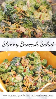 the broccoli salad is ready to be eaten