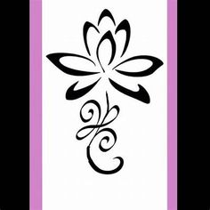 a black and white image of a flower with swirls in the center on a pink border