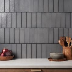 the kitchen counter is clean and ready to be used as an appliance for cooking