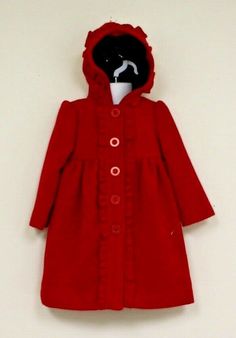 Camillla TODDLER/INFANT GIRLS Size 24 Months Dressy Holiday coat Red button down jacket with ruffles bow on back hood NWOTS We are available for questions Monday through Friday during business hours for specific questions about any items, shipping and more. E-bay considers a 5 Star feedback standard for all purchases. If for any reason you have any concerns with your purchase(s), please let us know directly and soon after receiving your purchase and we will do our best to work out a solution. Mo Red Outerwear For Playtime In Fall, Red Outerwear For Fall Playtime, Red Cotton Outerwear For Playtime, Button Down Jacket, Infant Girls, Girls Red, Red Coat, Red Button, Baby & Toddler Clothing