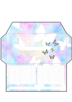 a colorful envelope with butterflies on it