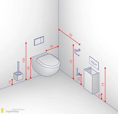 a drawing of a bathroom with measurements for the toilet