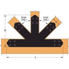 the diagram shows how to cut an angle on a piece of wood with two different angles