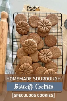 homemade sourdough biscuit cookies on a cooling rack