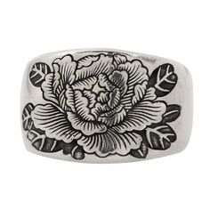 A blooming peony in sterling silver to remind us of fragility and resilience. Handmade by Digby & Iona in their Brooklyn Studios and designed in collaboration with Neo-Japanese artist and tattooer Damien J. Thorn. Peony Ring, Neo Japanese, Digby And Iona, 4 Elements, Best Jewelry, Best Jewelry Stores, Japanese Artists, Ring Shopping, Types Of Metal