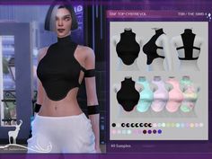 The Sims Resource - TOP CYBTREVOL Sims 4 Futuristic Clothes, Sims 4 Cyberpunk, The Sims 4 Top, Feminine Tops, Cc Top, Sci Fi Clothing, Cyberpunk Female, Mod Hair, Cc Clothes